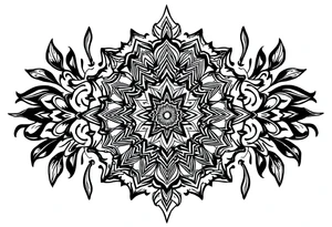 long mandala shaman and witch style mytical with ancient rhyme tattoo idea