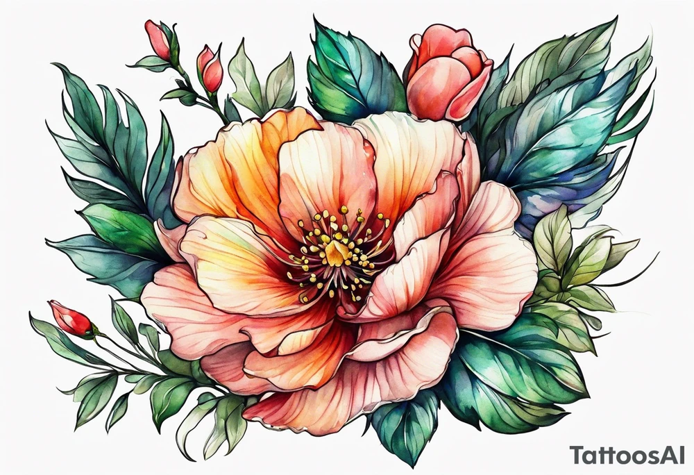 Birth flower February, march, September and December tattoo idea