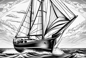 bow of a sailboat. tattoo idea