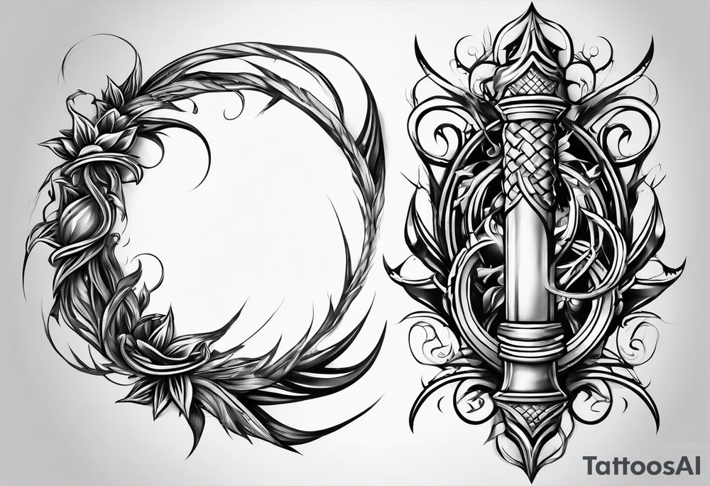 thorn whip that goes up my leg tattoo idea