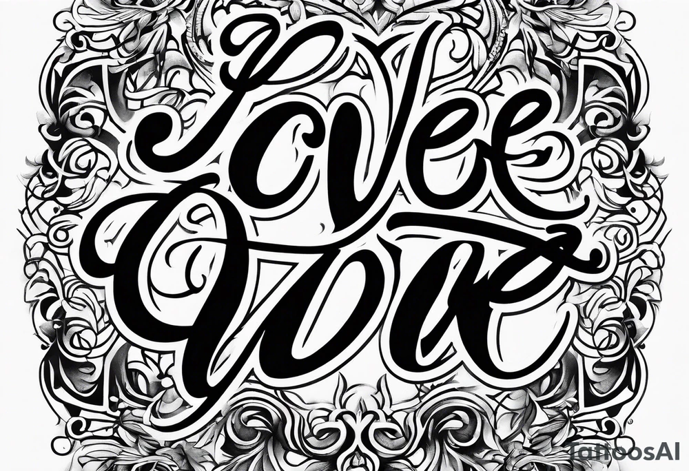 "love us"
Script Font
Text Only tattoo idea