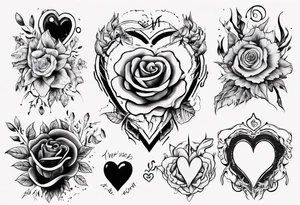 “through thick and thin” with a heart tattoo idea