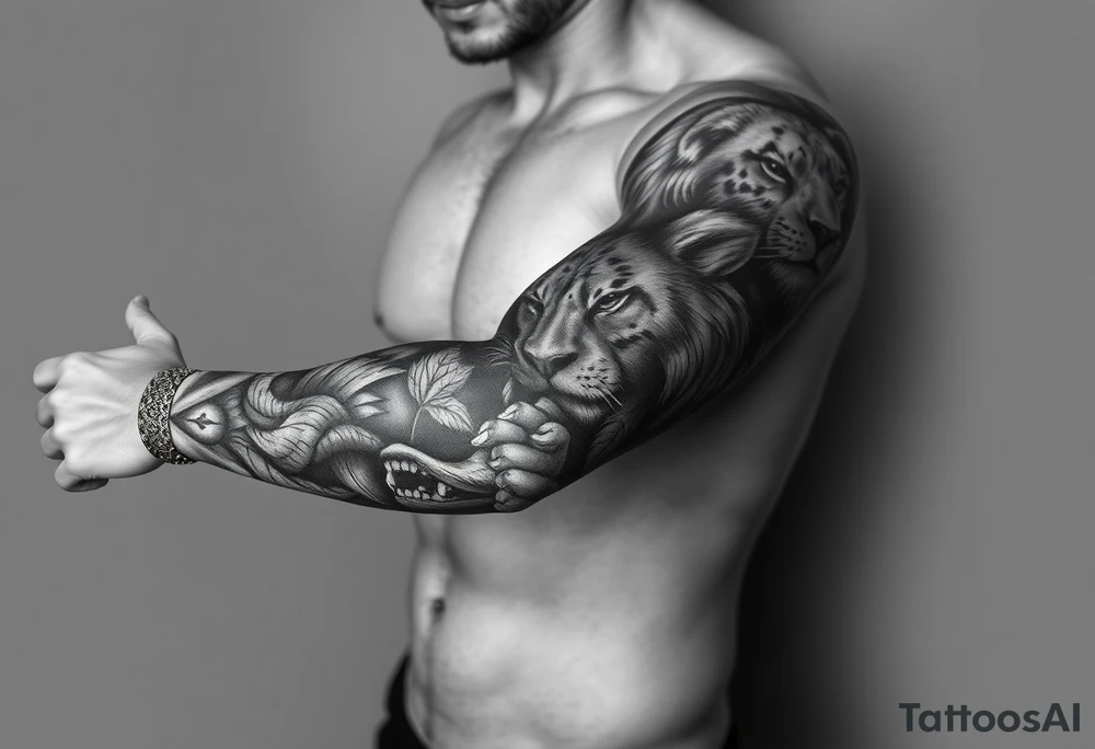 a Jungle sleeve tattoo idea