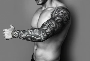 a Jungle sleeve tattoo idea
