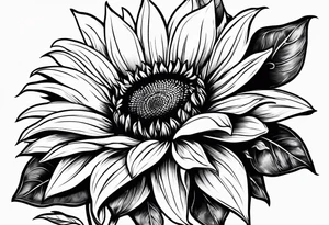 sketch sunflower tattoo idea