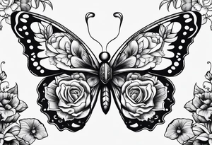 Butterflies and knife tattoo idea