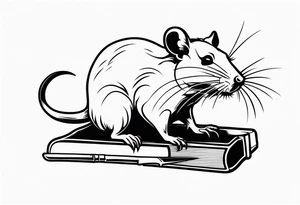 dead rat killed with a knife tattoo idea