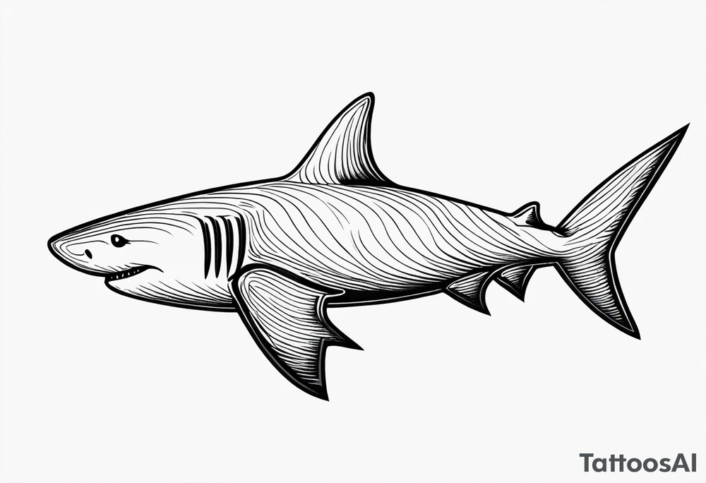 a shark blackwork tattoo for my calf tattoo idea