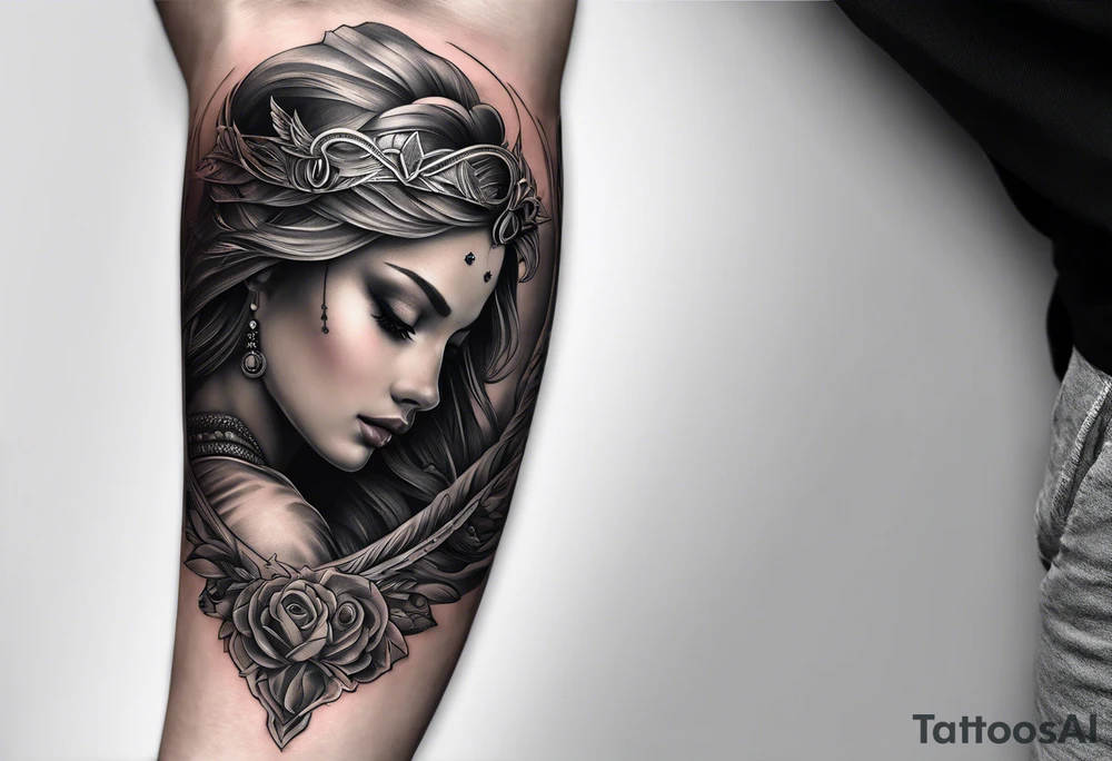 Angelic forearm sleeve that is detailed tattoo idea Angelic forearm sleeve that is detailed tattoo idea