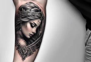 Angelic forearm sleeve that is detailed tattoo idea