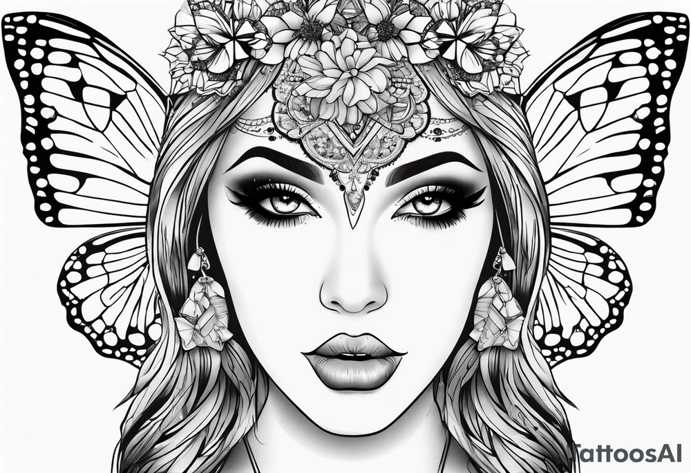 Beautiful women butterfly sarcastic comment svg tattoo idea