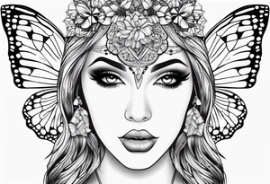 Beautiful women butterfly sarcastic comment svg tattoo idea