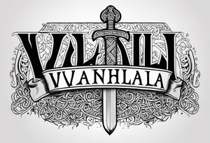 Valhalla sword viking funeral tattoo idea