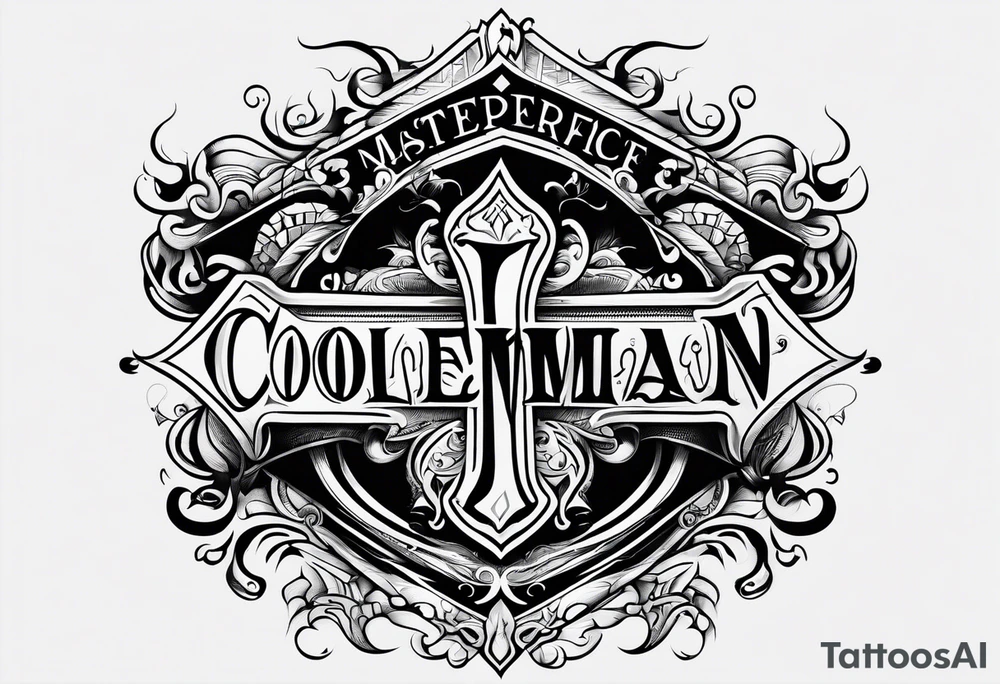 the word coleman in old english font tattoo idea
