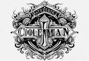 the word coleman in old english font tattoo idea