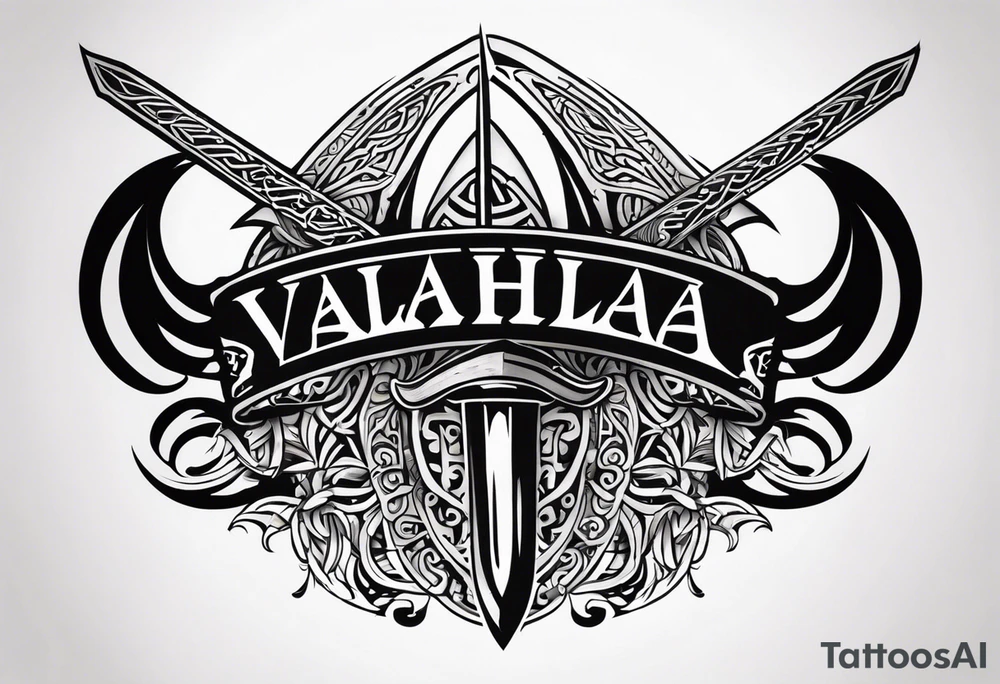 Valhalla viking helmet 
Sword tattoo idea