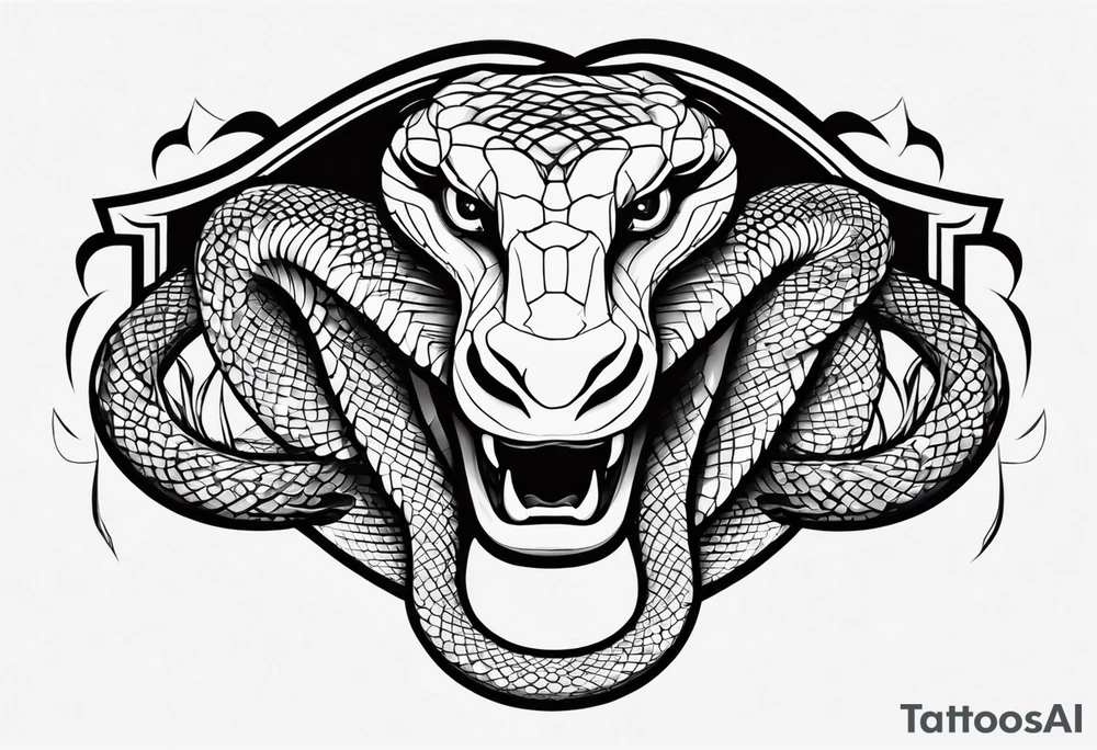 snake with open mouth tattoo idea