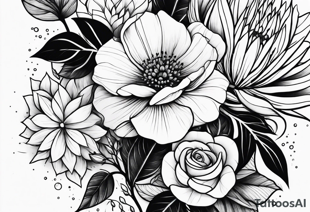Flowers on arm tattoo idea