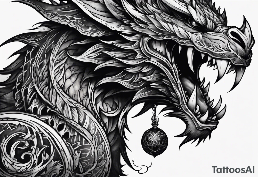 shadow monster sitting tattoo idea