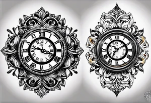 reloj marcando las 11 hs y con la fecha de nacimiento 15 de febrero, a su vez escrito Ainara tattoo idea