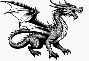 Dragon out of single line tattoo idea