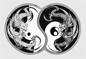 yin and yang but they are daemons tattoo idea