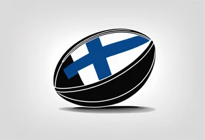 Rugby ball with Finland flag tattoo idea