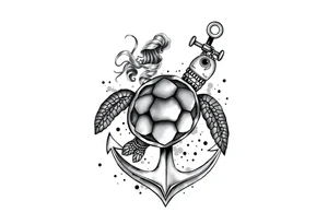 God Neptune, turtle, anchor tattoo idea