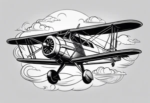 sketch of adventure plane in perspective from the bottom tattoo idea