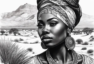 african, sahara, landscape tattoo idea