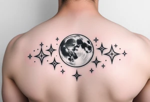 stars and moon tattoo idea