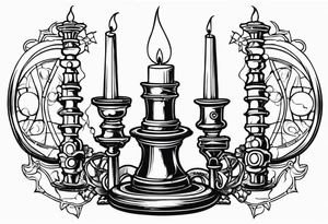 steampunk candle holder tattoo idea