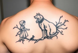 Little red riding hood nursery rhyme big bad wolf tattoo idea