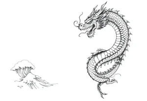 The ocean for the left side. The dragon with sumie style for the right side. That dragon goes up tattoo idea