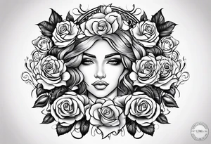 The name “Abel” surrounded by roses tattoo idea