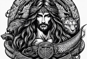Bible verse: "Jesus replied "Behold, I give unto you power to tread on serpents and scorpions, and over all the power of the enemy: and nothing shall by any means hurt you"" tattoo idea