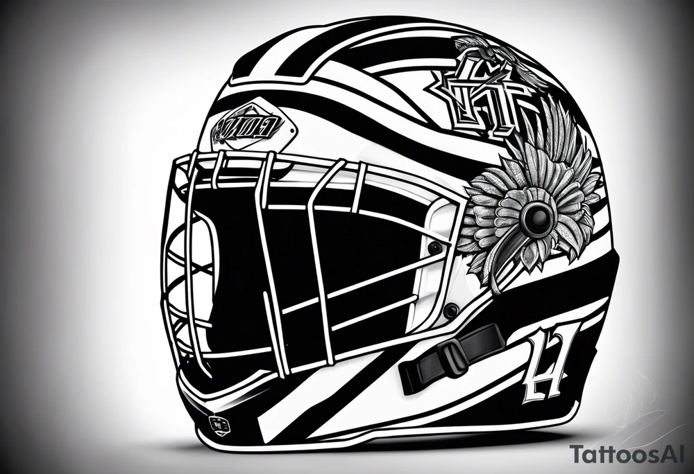 Hockey helmet with number 15 on it tattoo idea