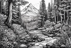 Wild forest for a chest tattoo tattoo idea