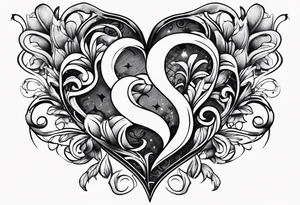 heart with four children in it tattoo idea