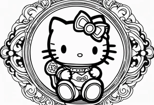 angle hello kitty with halo tattoo idea