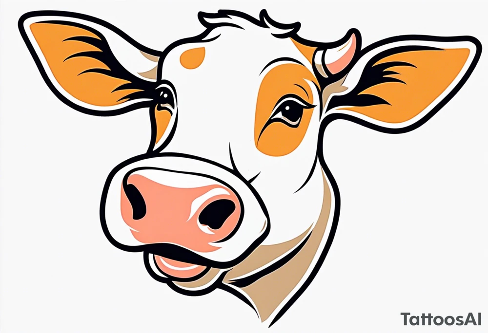 cute cow tattoo idea