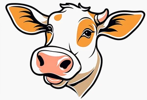 cute cow tattoo idea