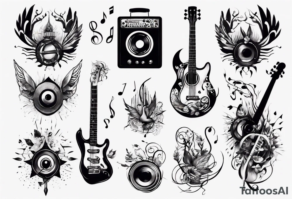 music sound tattoo idea