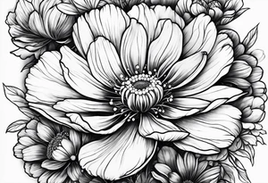 Cosmos flowers tattoo idea