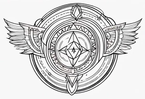 forearm band tattoo with spiritual elements tattoo idea