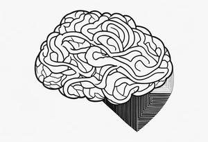 Brain, heart, simple, love, thin lines tattoo idea