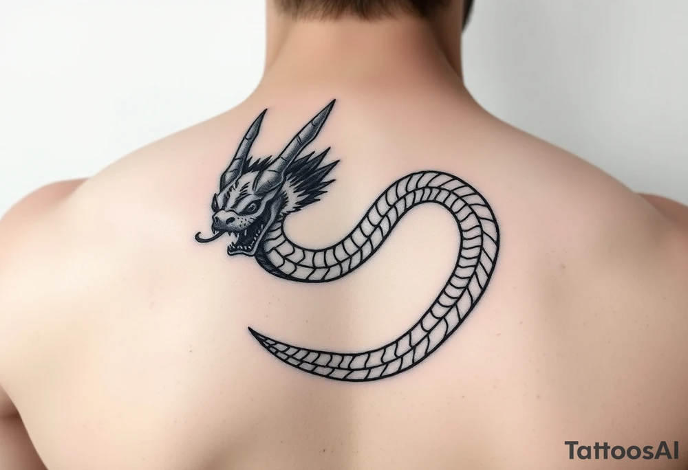 Western Dragon snake tattoo idea