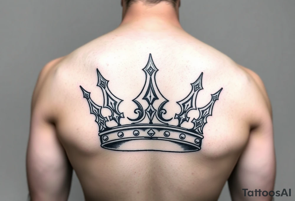 Crown no more pain strength tattoo idea
