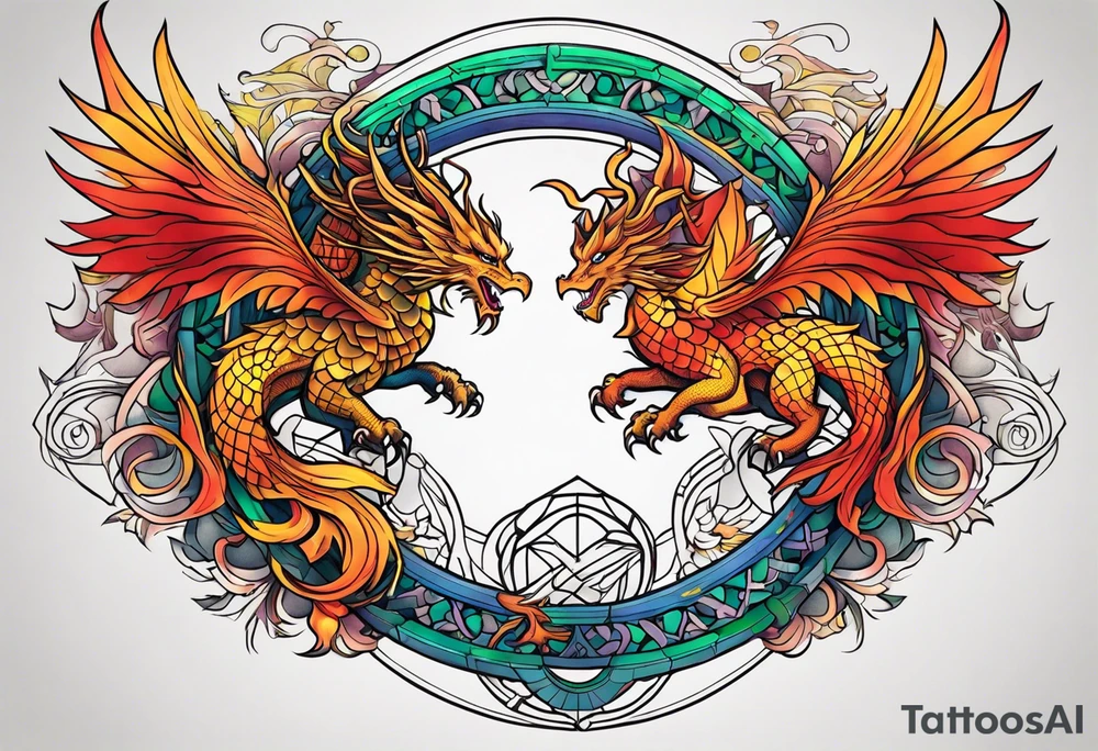 dragon and phoenix tattoo tattoo idea