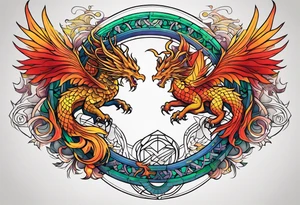 dragon and phoenix tattoo tattoo idea